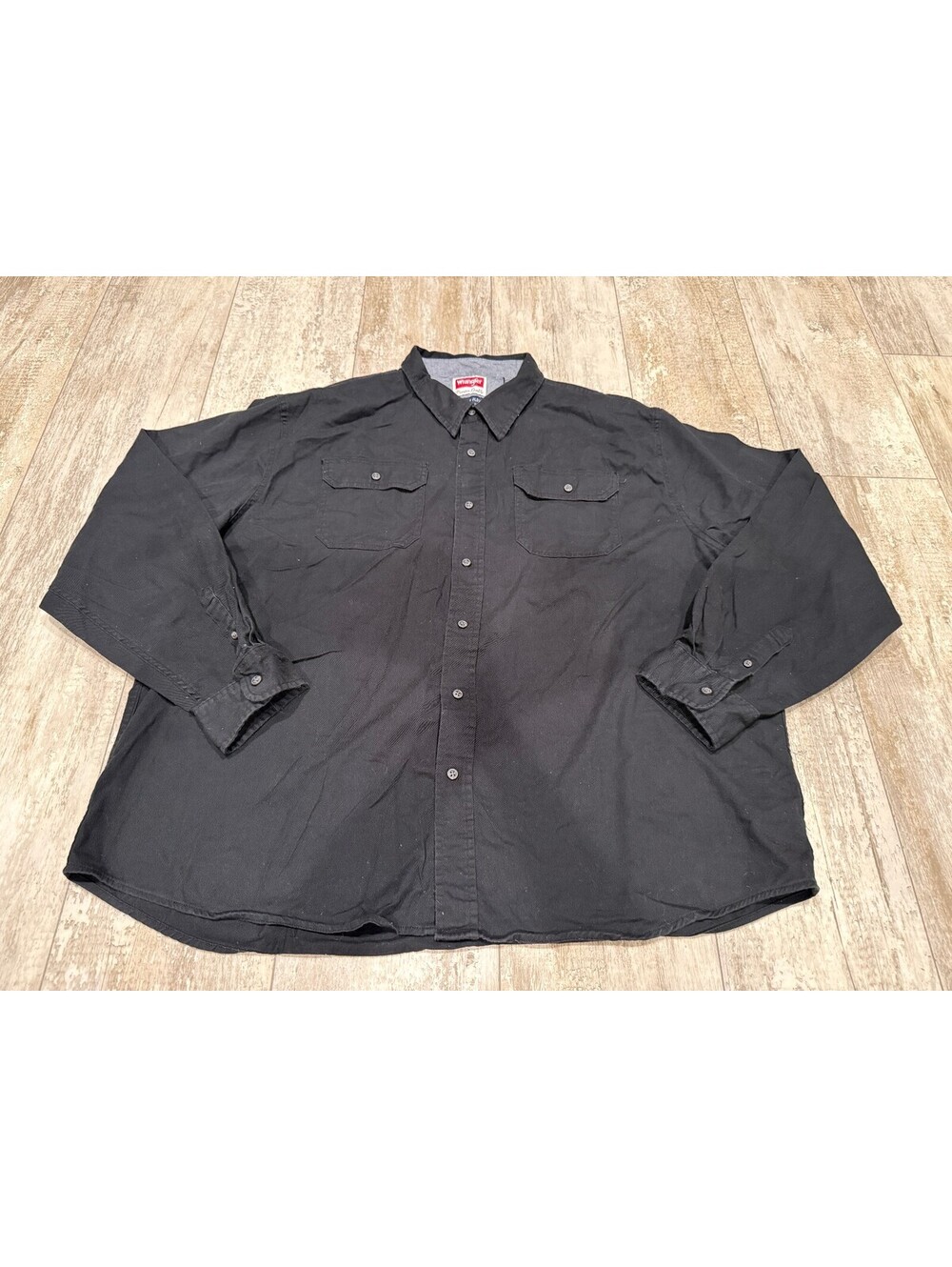 Wrangler 3XL Black Western Work Shirt Button Down